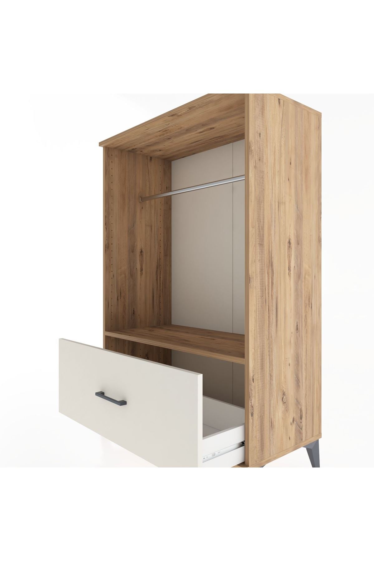 Hyperion Dolap Tek Raflı Tek Çekmeceli Tek Askılı 88x44x134 - S51M139V7B