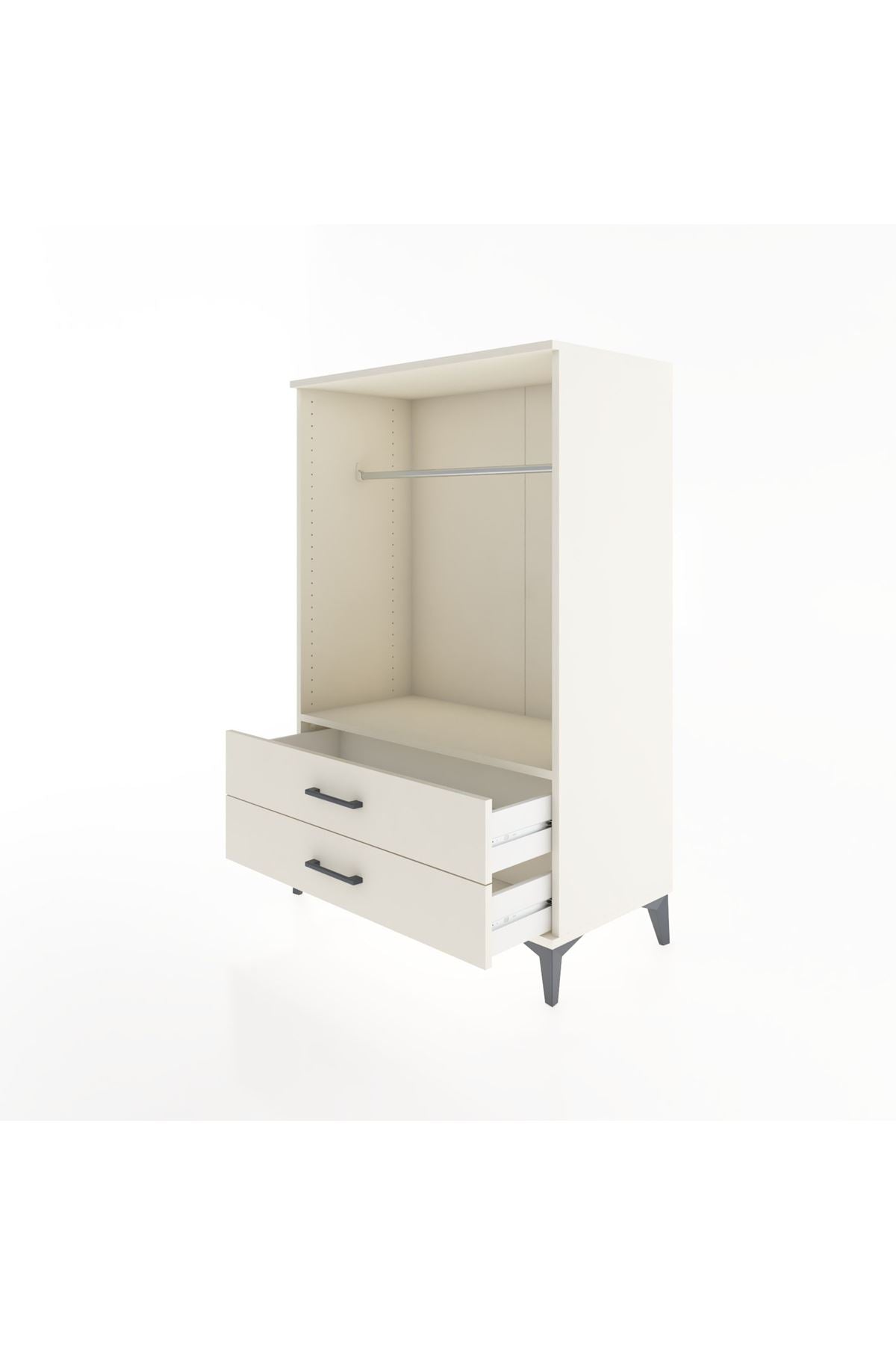 Hyperion Dolap Tek Raflı 2 Çekmeceli Tek Askılı 88x44x134 - S51M140V1B