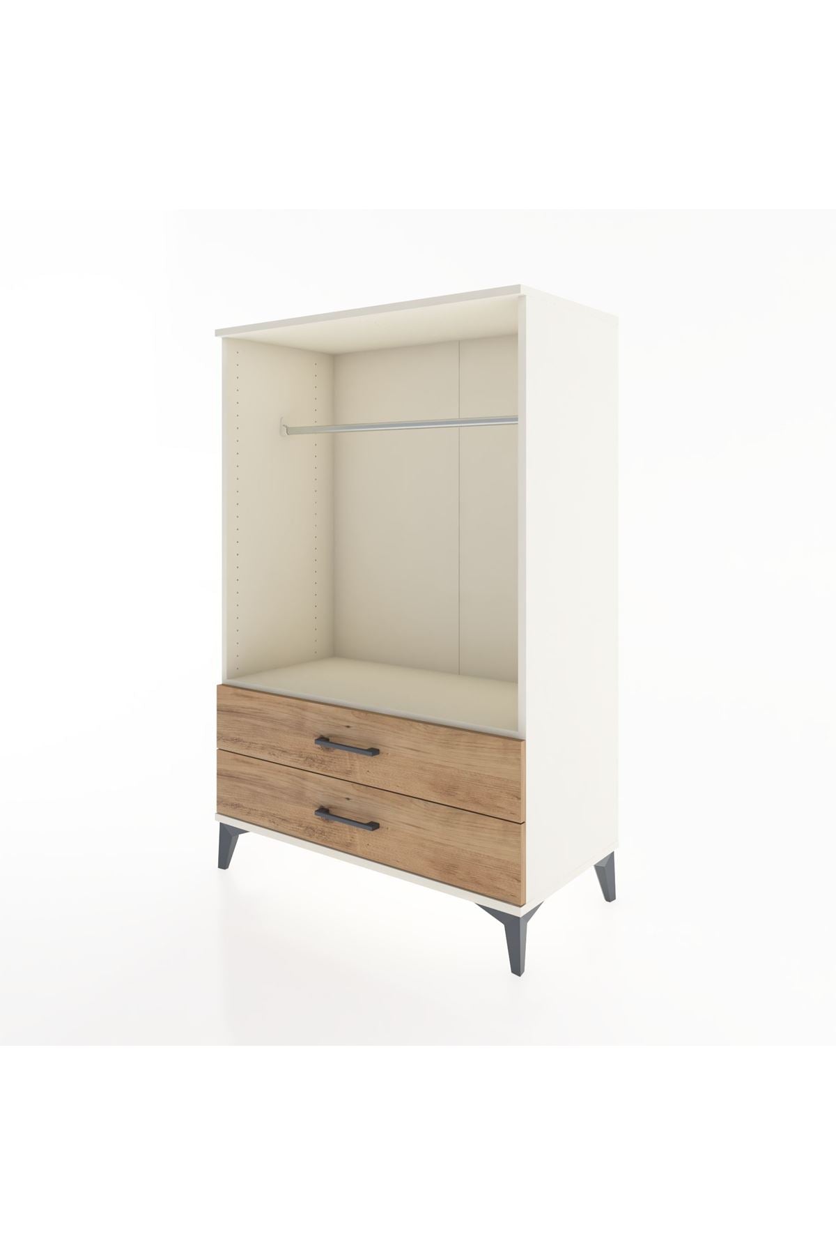 Hyperion Dolap Tek Raflı 2 Çekmeceli Tek Askılı 88x44x134 - S51M140V3B