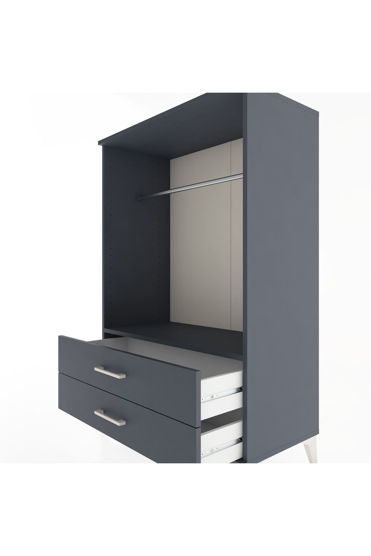 Hyperion Dolap Tek Raflı 2 Çekmeceli Tek Askılı 88x44x134 - S51M140V5B