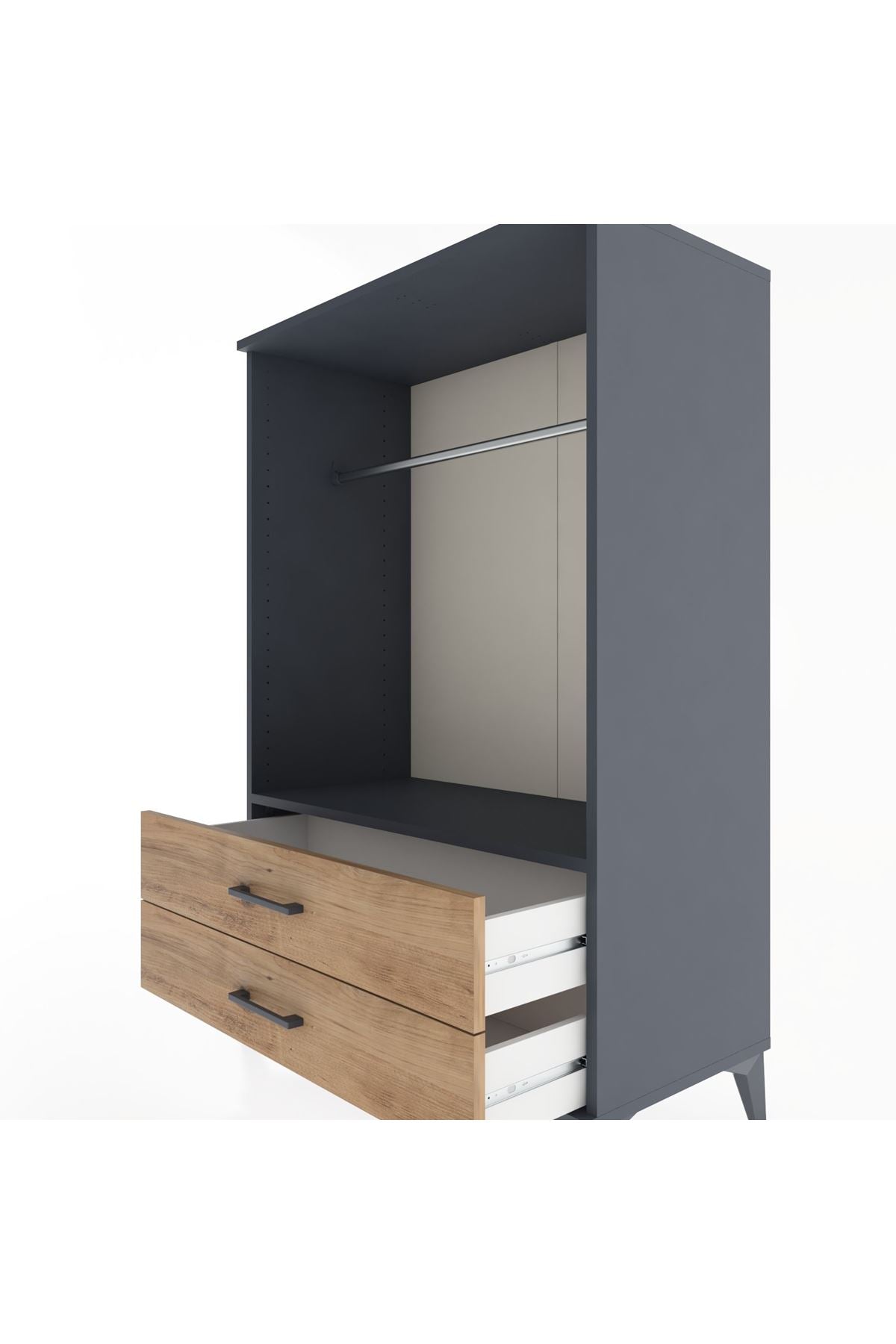 Hyperion Dolap Tek Raflı 2 Çekmeceli Tek Askılı 88x44x134 - S51M140V6B