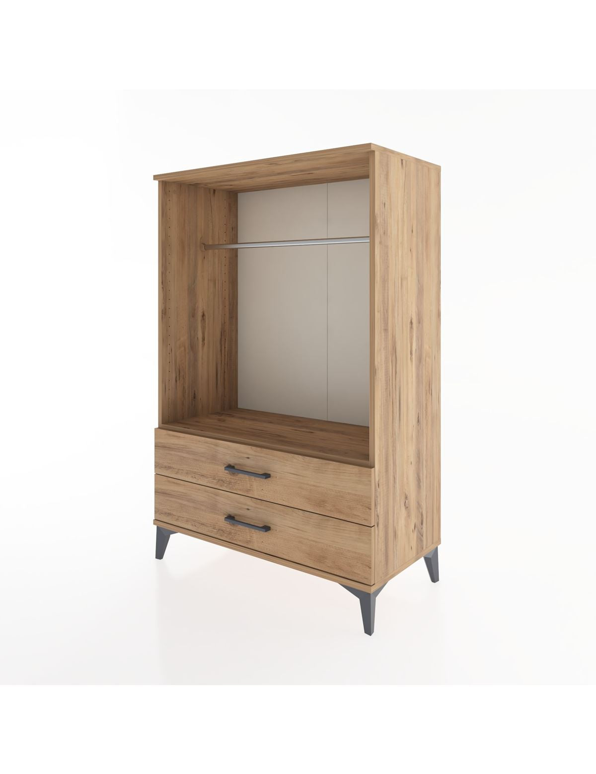 Hyperion Dolap Tek Raflı 2 Çekmeceli Tek Askılı 88x44x134 - S51M140V9B
