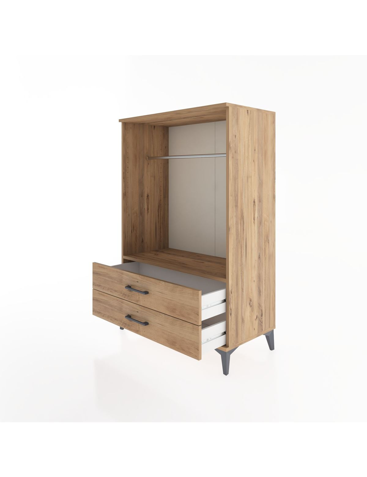 Hyperion Dolap Tek Raflı 2 Çekmeceli Tek Askılı 88x44x134 - S51M140V9B