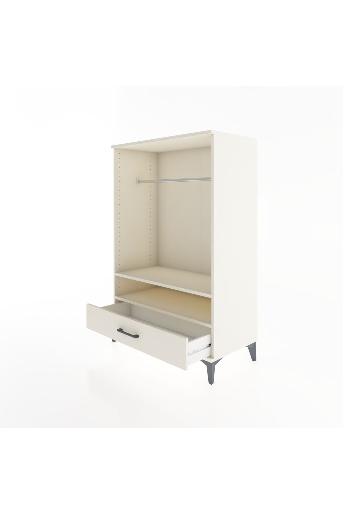 Hyperion Dolap 2 Raflı Tek Çekmeceli Tek Askılı 88x44x134 Aytaşı-Aytaşı