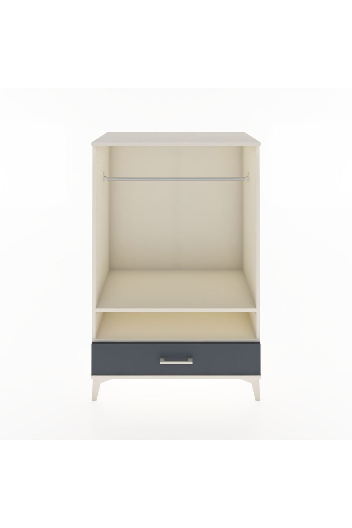 Hyperion Dolap 2 Raflı Tek Çekmeceli Tek Askılı 88x44x134 Aytaşı-Antrasit