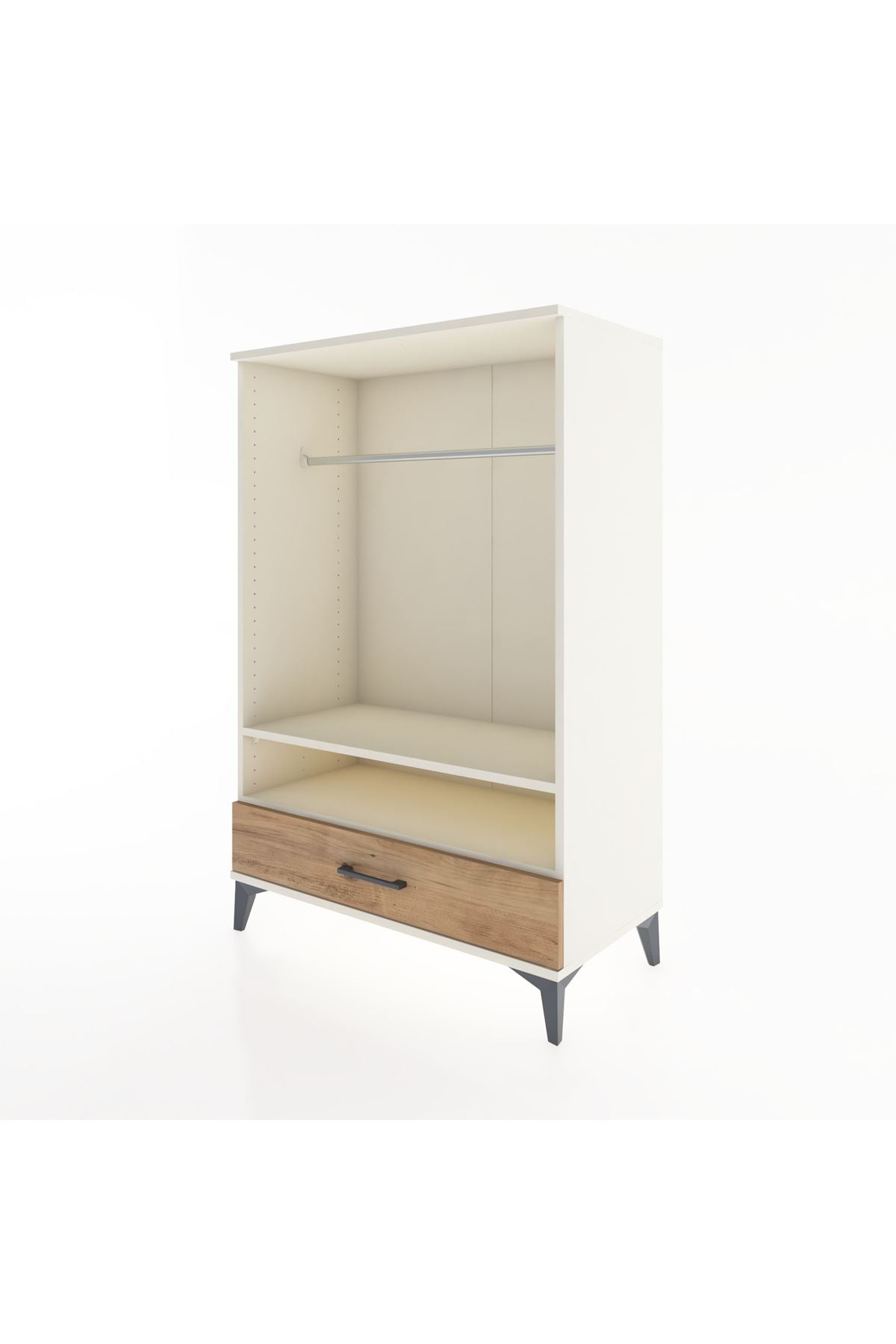 Hyperion Dolap 2 Raflı Tek Çekmeceli Tek Askılı 88x44x134 Aytaşı-Çam