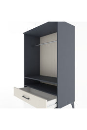 Hyperion Dolap 2 Raflı Tek Çekmeceli Tek Askılı 88x44x134 Antrasit-Aytaşı