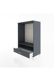 Hyperion Dolap 2 Raflı Tek Çekmeceli Tek Askılı 88x44x134 Antrasit-Antrasit
