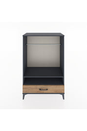 Hyperion Dolap 2 Raflı Tek Çekmeceli Tek Askılı 88x44x134 Antrasit-Çam