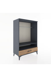 Hyperion Dolap 2 Raflı Tek Çekmeceli Tek Askılı 88x44x134 Antrasit-Çam