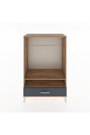 Hyperion Dolap 2 Raflı Tek Çekmeceli Tek Askılı 88x44x134 Çam-Antrasit