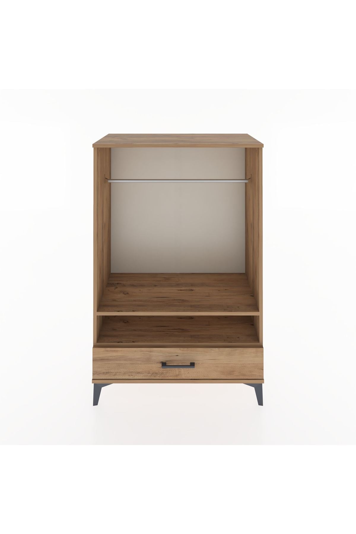 Hyperion Dolap 2 Raflı Tek Çekmeceli Tek Askılı 88x44x134 Çam-Çam