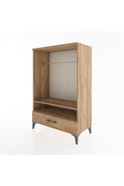 Hyperion Dolap 2 Raflı Tek Çekmeceli Tek Askılı 88x44x134 Çam-Çam
