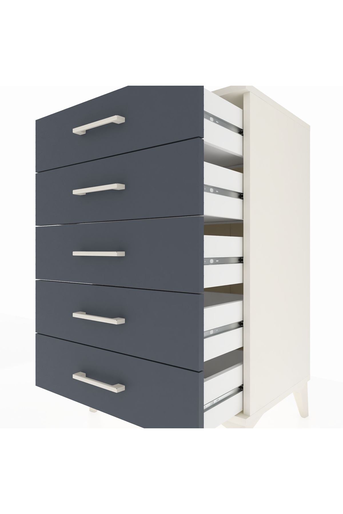 Hyperion Komodin 5 Çekmeceli 60x44x96 Aytaşı-Antrasit