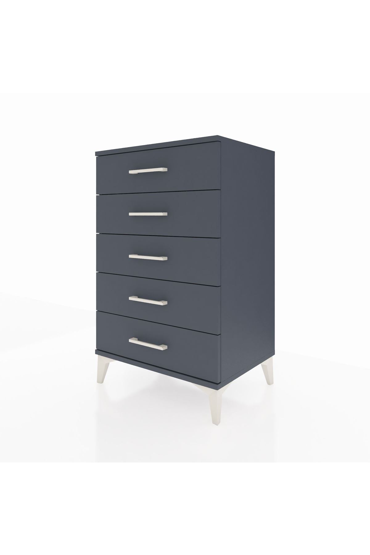 Hyperion Komodin 5 Çekmeceli 60x44x96 Antrasit-Antrasit