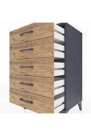 Hyperion Komodin 5 Çekmeceli 60x44x96 Antrasit-Çam
