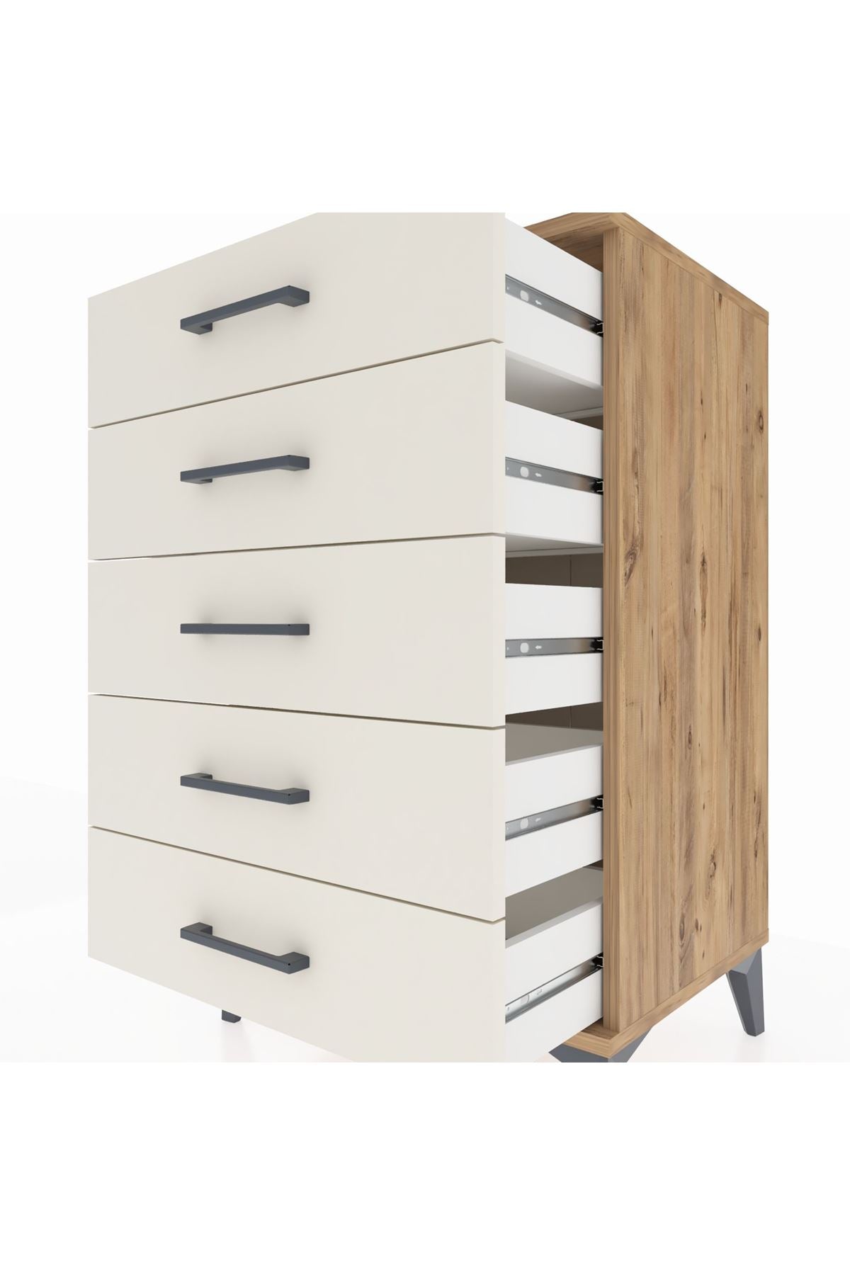 Hyperion Komodin 5 Çekmeceli 60x44x96 Çam-Aytaşı