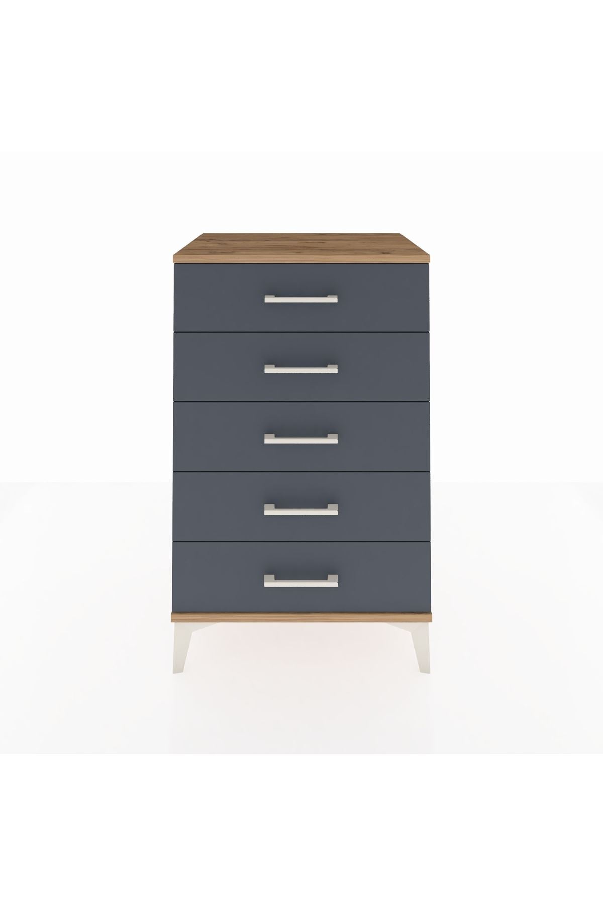 Hyperion Komodin 5 Çekmeceli 60x44x96 Çam-Antrasit