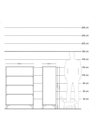 Hyperion Dolap 3 Raflı 88x44x134 Çam-Antrasit