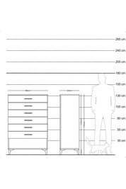 Hyperion Dolap 6 Çekmeceli 88x44x134 Antrasit-Çam