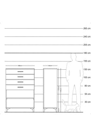 Hyperion Dolap Tek Raflı 4 Çekmeceli 88x44x134 Antrasit-Çam