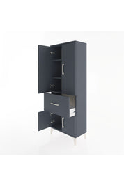 Arges Dolap 3 Raflı Tek Çekmeceli 4 Kapaklı 60x30x163 Antrasit-Antrasit