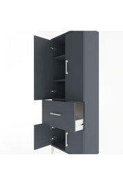 Arges Dolap 3 Raflı Tek Çekmeceli 4 Kapaklı 60x30x163 Antrasit-Antrasit