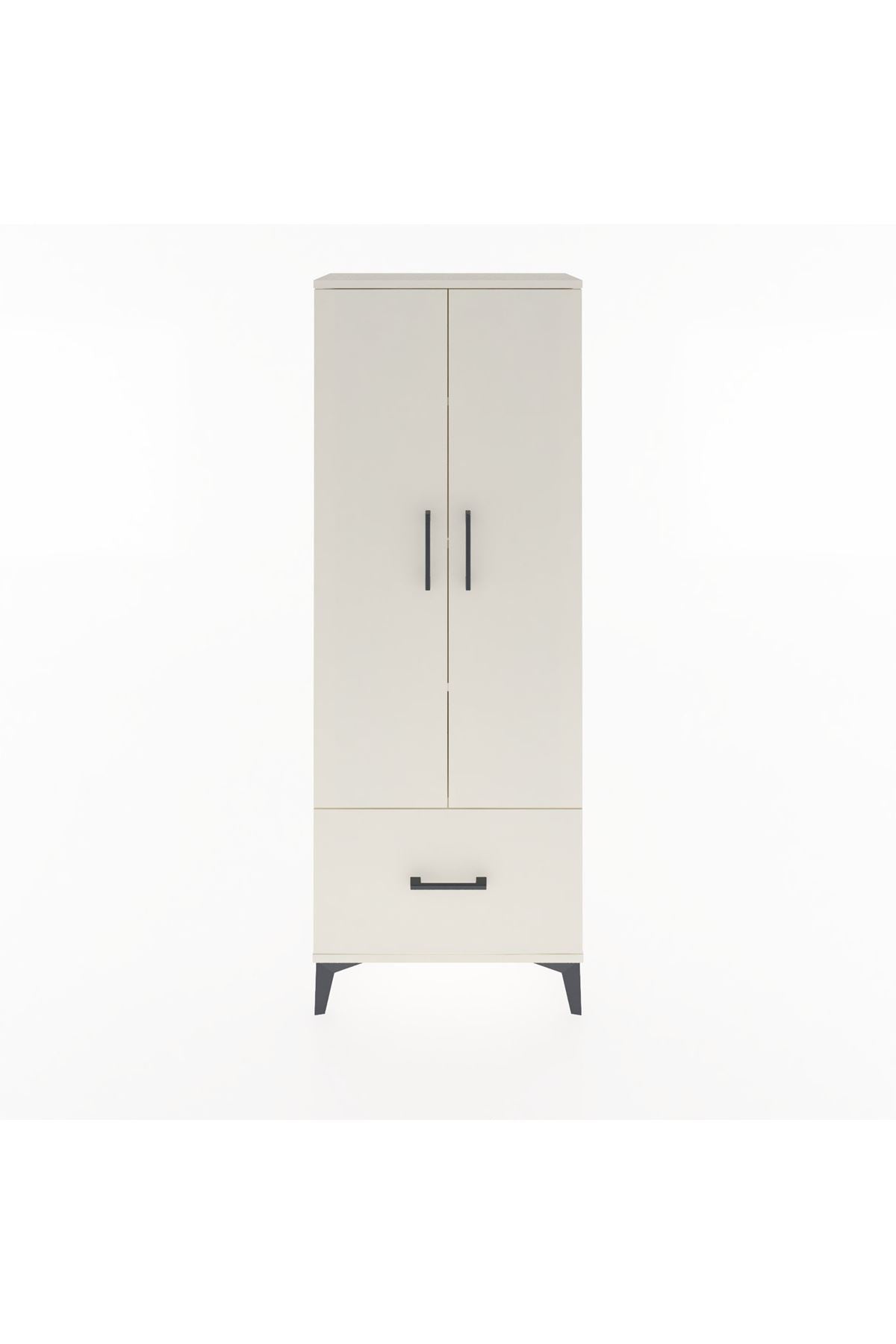 Arges Dolap 4 Raflı Tek Çekmeceli 2 Kapaklı 60x30x163 Aytaşı-Aytaşı