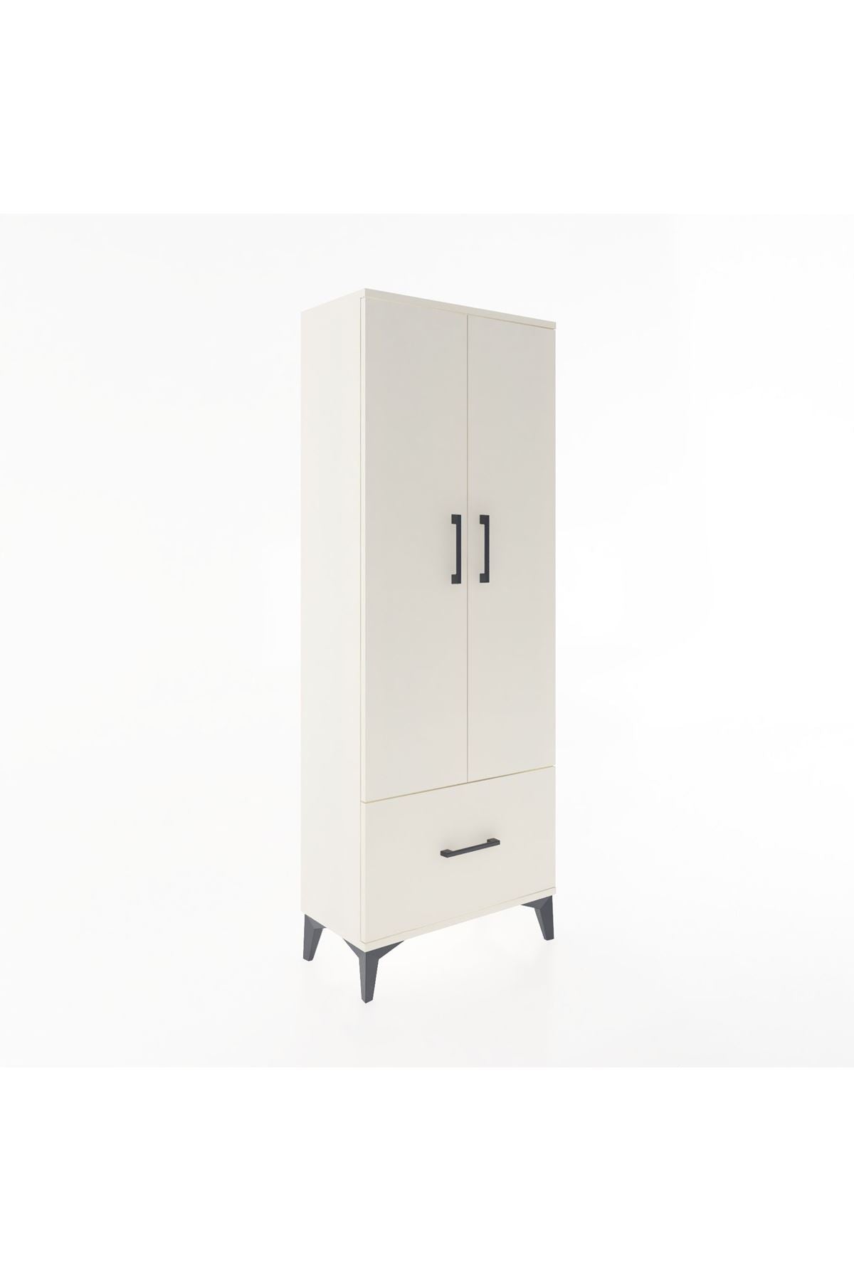 Arges Dolap 4 Raflı Tek Çekmeceli 2 Kapaklı 60x30x163 Aytaşı-Aytaşı