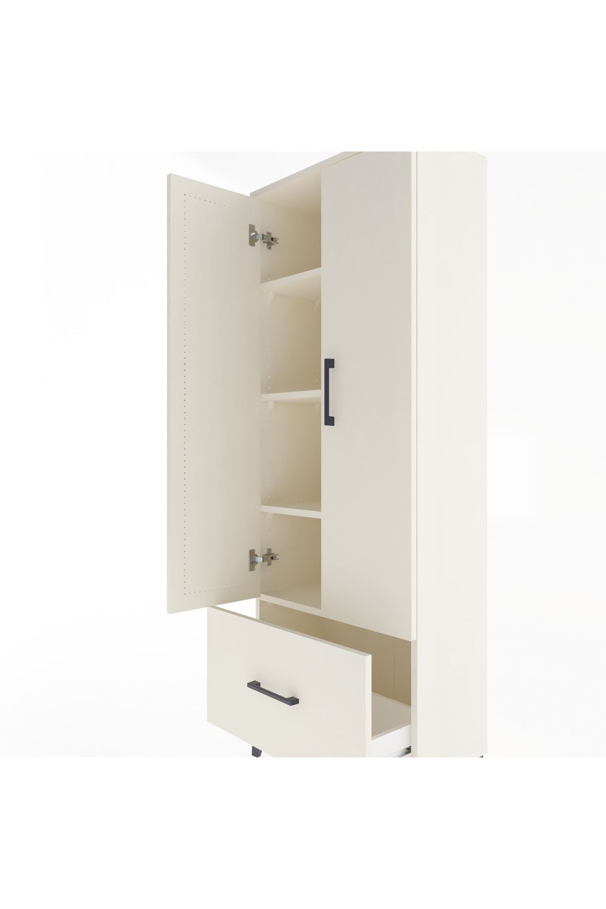 Arges Dolap 4 Raflı Tek Çekmeceli 2 Kapaklı 60x30x163 Aytaşı-Aytaşı