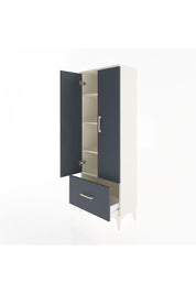 Arges Dolap 4 Raflı Tek Çekmeceli 2 Kapaklı 60x30x163 Aytaşı-Antrasit