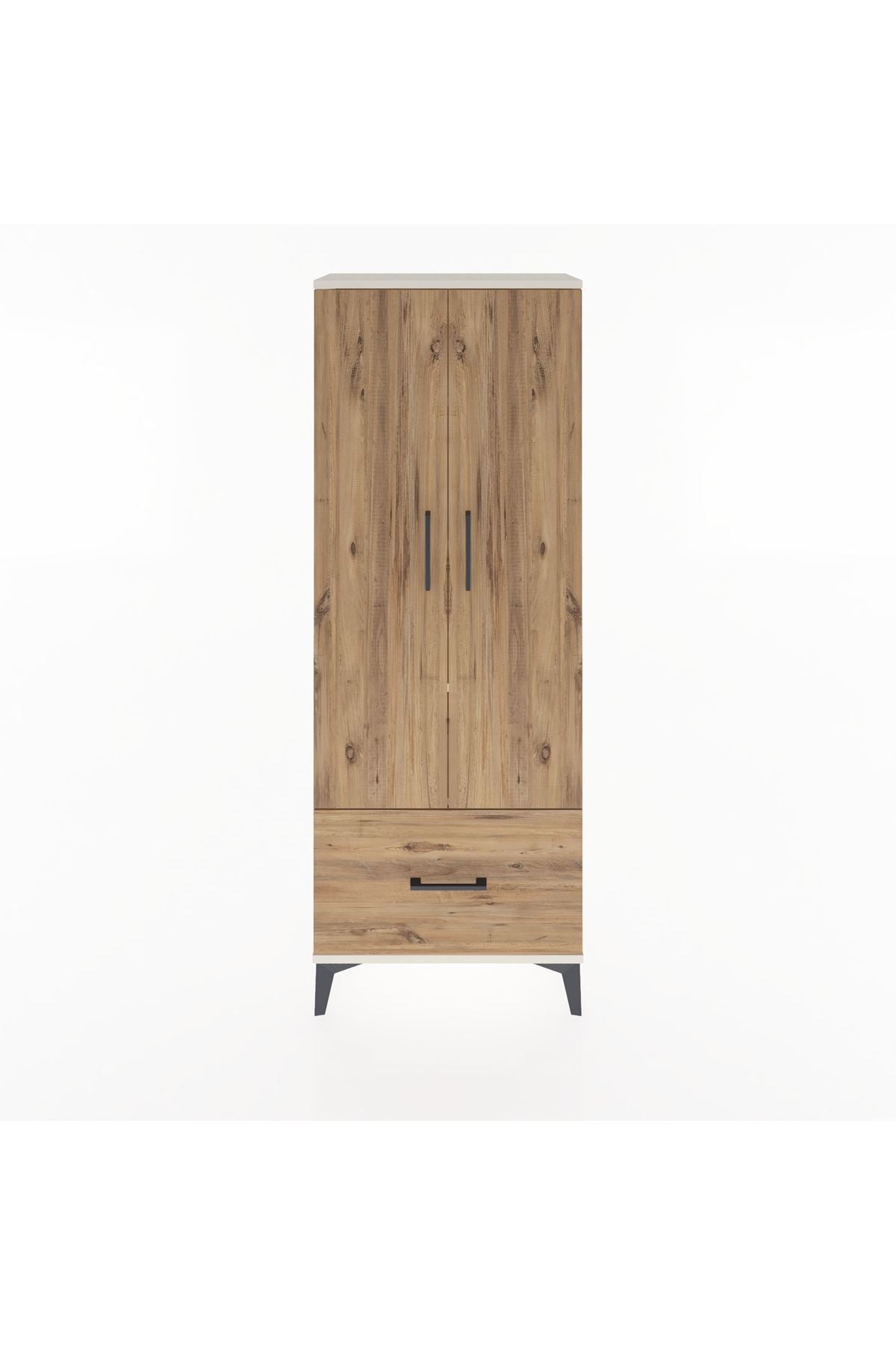 Arges Dolap 4 Raflı Tek Çekmeceli 2 Kapaklı 60x30x163 Aytaşı-Çam