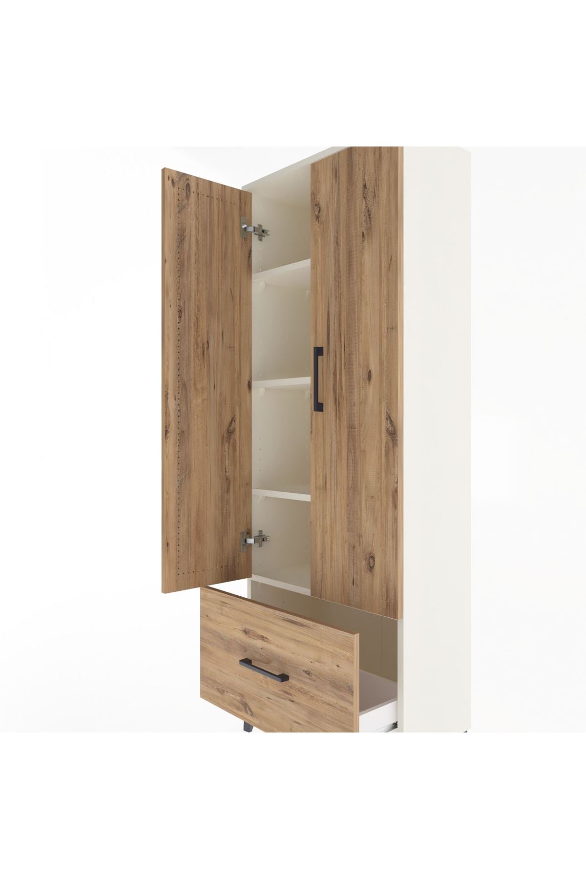 Arges Dolap 4 Raflı Tek Çekmeceli 2 Kapaklı 60x30x163 Aytaşı-Çam