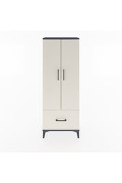 Arges Dolap 4 Raflı Tek Çekmeceli 2 Kapaklı 60x30x163 Antrasit-Aytaşı