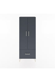 Arges Dolap 4 Raflı Tek Çekmeceli 2 Kapaklı 60x30x163 Antrasit-Antrasit
