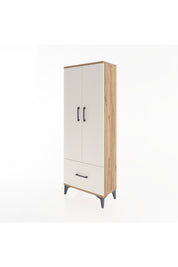 Arges Dolap 4 Raflı Tek Çekmeceli 2 Kapaklı 60x30x163 Çam-Aytaşı