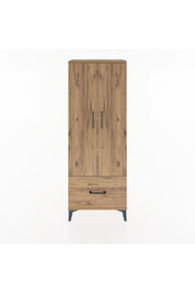 Arges Dolap 4 Raflı Tek Çekmeceli 2 Kapaklı 60x30x163 Çam-Çam