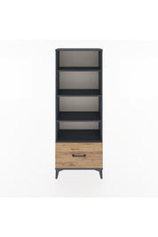 Arges Dolap 4 Raflı Tek Çekmeceli 60x30x163 Antrasit-Çam