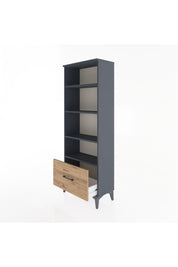 Arges Dolap 4 Raflı Tek Çekmeceli 60x30x163 Antrasit-Çam