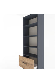 Arges Dolap 4 Raflı Tek Çekmeceli 60x30x163 Antrasit-Çam