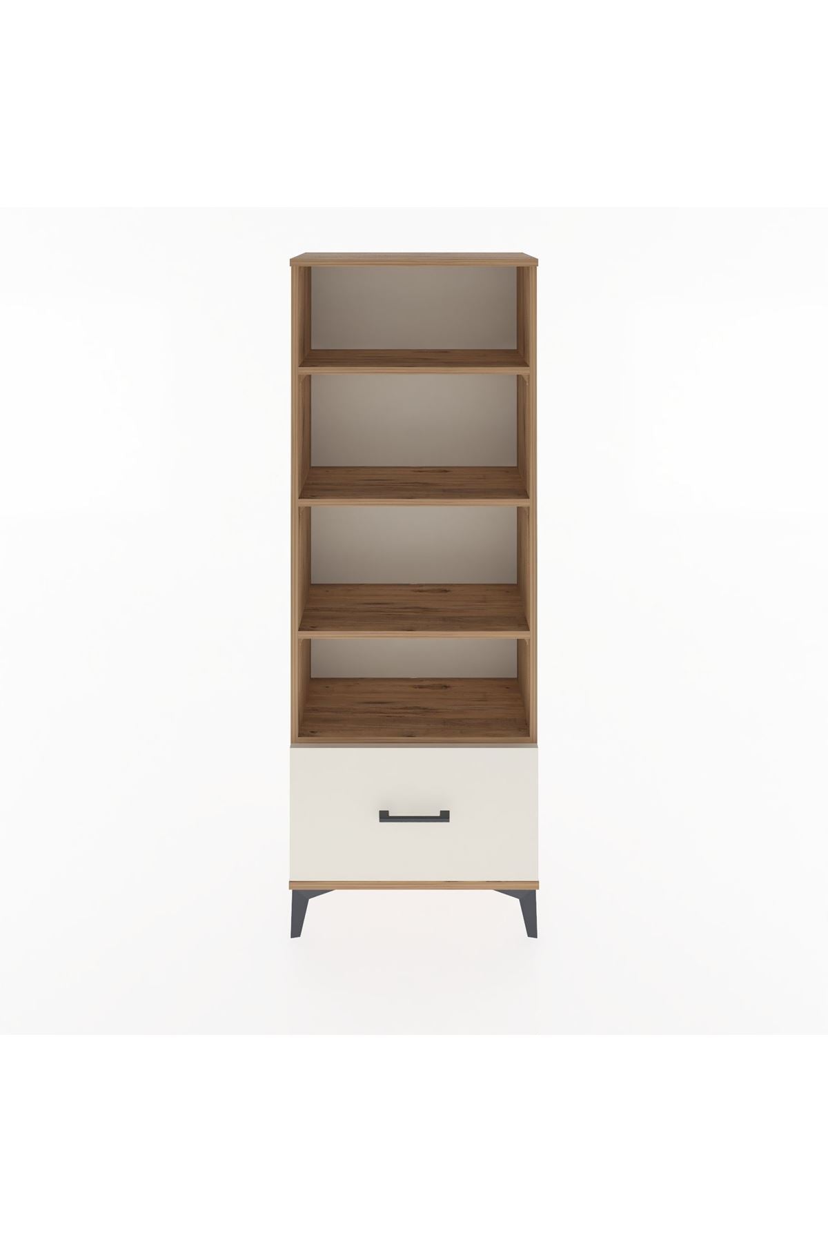 Arges Dolap 4 Raflı Tek Çekmeceli 60x30x163 Çam-Aytaşı