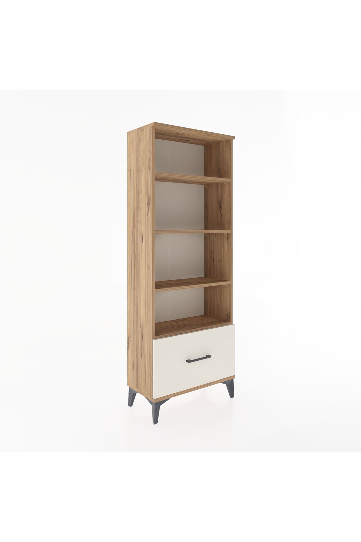 Arges Dolap 4 Raflı Tek Çekmeceli 60x30x163 Çam-Aytaşı