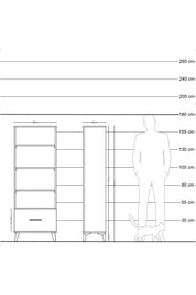 Arges Dolap 4 Raflı Tek Çekmeceli 60x30x163 Antrasit-Çam