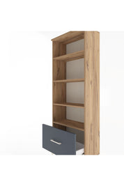 Arges Dolap 4 Raflı Tek Çekmeceli 60x30x163 Çam-Antrasit