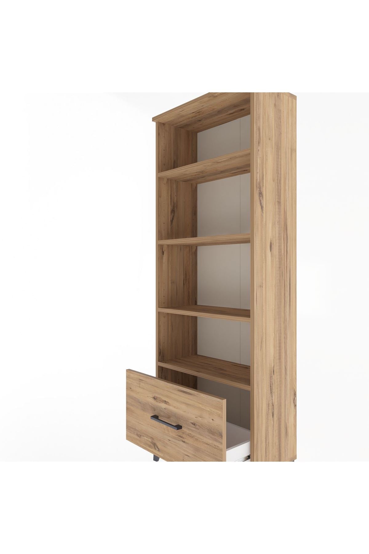 Arges Dolap 4 Raflı Tek Çekmeceli 60x30x163 Çam-Çam