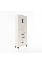 Arges Dolap 2 Raflı 5 Çekmeceli 2 Kapaklı 60x30x163 Aytaşı-Aytaşı