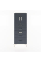 Arges Dolap 2 Raflı 5 Çekmeceli 2 Kapaklı 60x30x163 Aytaşı-Antrasit