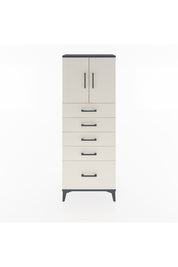 Arges Dolap 2 Raflı 5 Çekmeceli 2 Kapaklı 60x30x163 Antrasit-Aytaşı