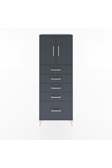 Arges Dolap 2 Raflı 5 Çekmeceli 2 Kapaklı 60x30x163
