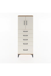 Arges Dolap 2 Raflı 5 Çekmeceli 2 Kapaklı 60x30x163 Çam-Aytaşı